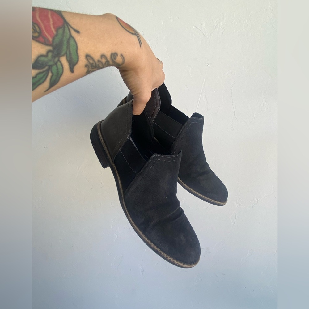 Clark’s black booties
